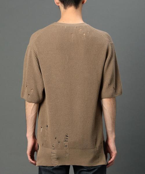 MONKEY TIME(モンキータイム)の「<monkey time> クラッシュ クルーネック ハーフスリーブ ニット◆(ニット/セーター・メンズ・ブラック/ベージュ・X-LARGE/LARGE/MEDIUM/SMALL)」の8枚目の写真