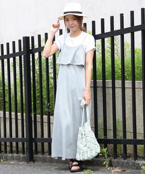 Another Edition(アナザーエディション)の「フロントフリルマキシワンピース/ aeBFC フロントフリル マキシOP◆(ワンピース・レディース・ライトグレー/ブラック・フリー)」の1枚目の写真