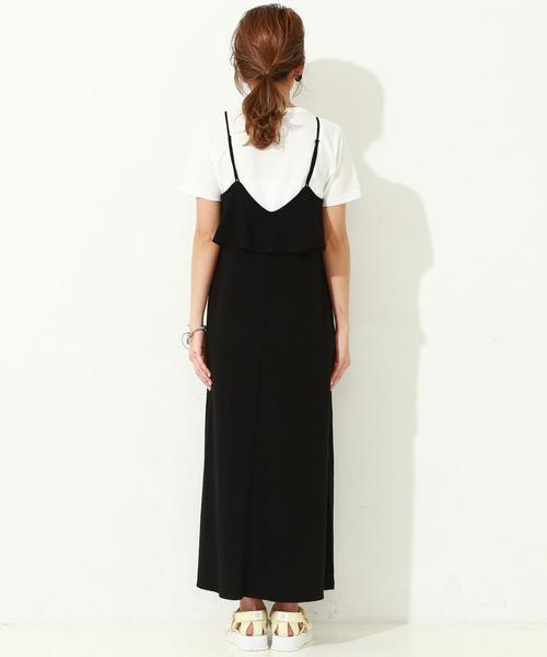 Another Edition(アナザーエディション)の「フロントフリルマキシワンピース/ aeBFC フロントフリル マキシOP◆(ワンピース・レディース・ライトグレー/ブラック・フリー)」の3枚目の写真