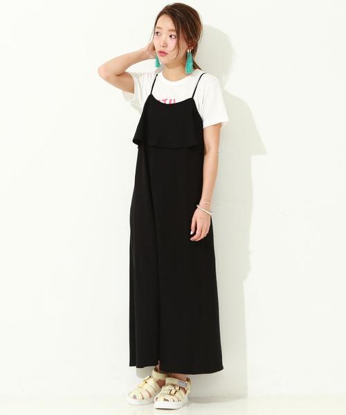 Another Edition(アナザーエディション)の「フロントフリルマキシワンピース/ aeBFC フロントフリル マキシOP◆(ワンピース・レディース・ライトグレー/ブラック・フリー)」の16枚目の写真