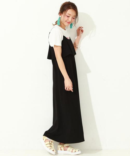 Another Edition(アナザーエディション)の「フロントフリルマキシワンピース/ aeBFC フロントフリル マキシOP◆(ワンピース・レディース・ライトグレー/ブラック・フリー)」の17枚目の写真