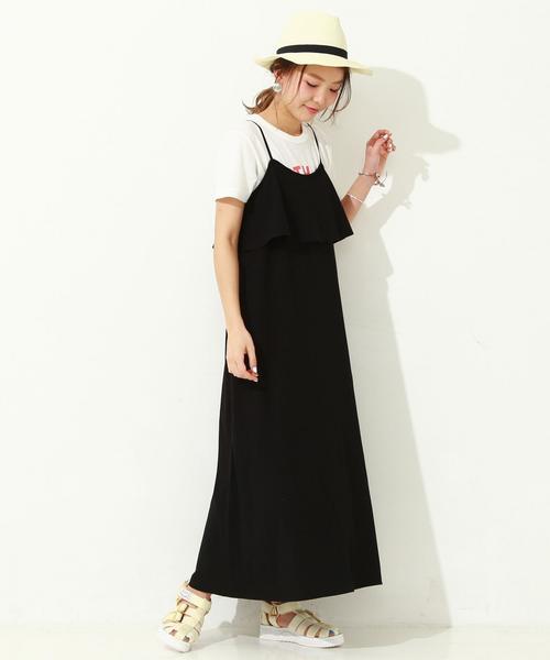 Another Edition(アナザーエディション)の「フロントフリルマキシワンピース/ aeBFC フロントフリル マキシOP◆(ワンピース・レディース・ライトグレー/ブラック・フリー)」の8枚目の写真