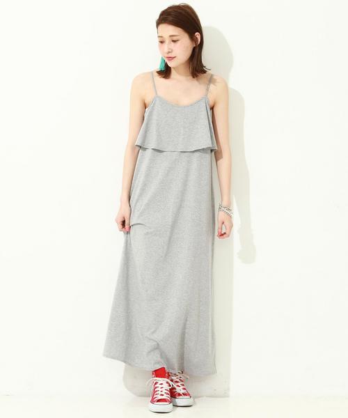 Another Edition(アナザーエディション)の「フロントフリルマキシワンピース/ aeBFC フロントフリル マキシOP◆(ワンピース・レディース・ライトグレー/ブラック・フリー)」の10枚目の写真