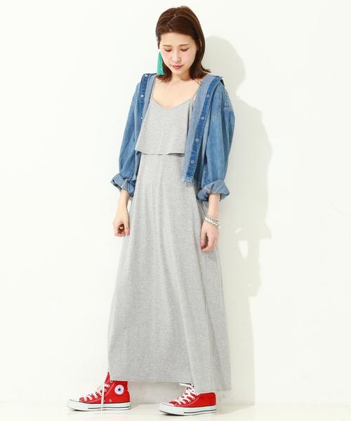 Another Edition(アナザーエディション)の「フロントフリルマキシワンピース/ aeBFC フロントフリル マキシOP◆(ワンピース・レディース・ライトグレー/ブラック・フリー)」の11枚目の写真