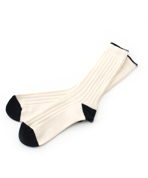 BEAMS（ビームス）の「BEAMS / 配色リブ編みソックス（ソックス/靴下・メンズ・オフホワイト/ライトグレー/グレー/ブラック/ネイビー・ONE SIZE）」の2枚目の写真