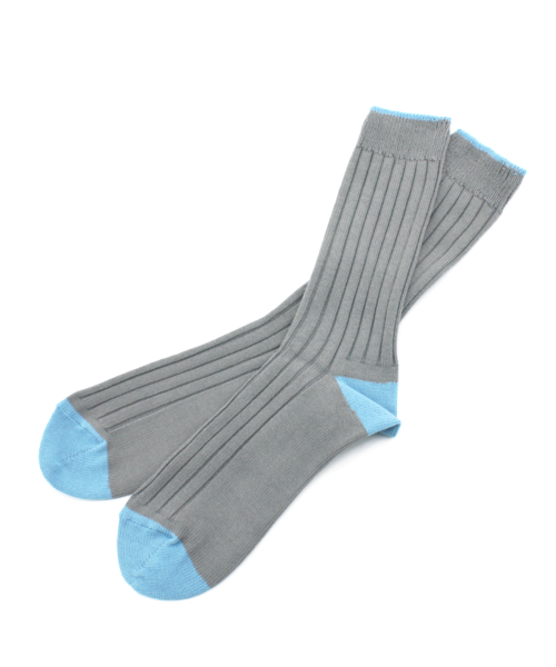 BEAMS（ビームス）の「BEAMS / 配色リブ編みソックス（ソックス/靴下・メンズ・オフホワイト/ライトグレー/グレー/ブラック/ネイビー・ONE SIZE）」の9枚目の写真