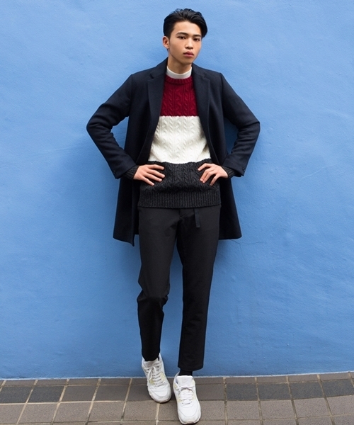 WEGO（ウィゴー）の「WEGO/メルトンチェスターコート（チェスターコート・メンズ・ブルー/グレー/ネイビー/キャメル/オフホワイト/ブラック/カーキ・MEDIUM/LARGE/SMALL）」の18枚目の写真