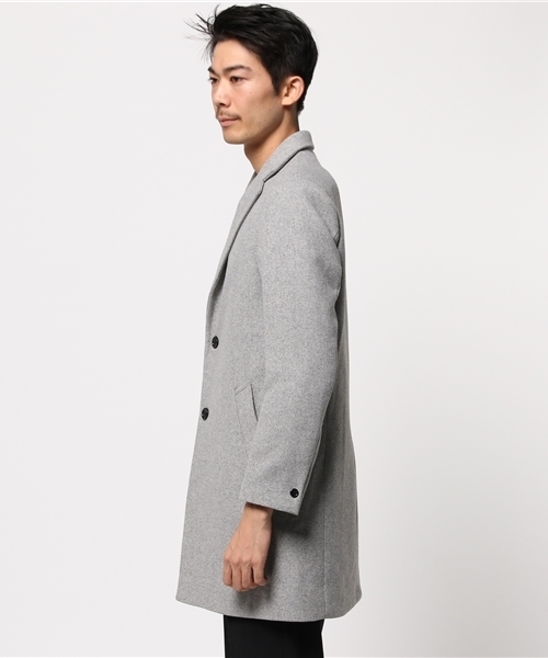 WEGO（ウィゴー）の「WEGO/メルトンチェスターコート（チェスターコート・メンズ・ブルー/グレー/ネイビー/キャメル/オフホワイト/ブラック/カーキ・MEDIUM/LARGE/SMALL）」の10枚目の写真