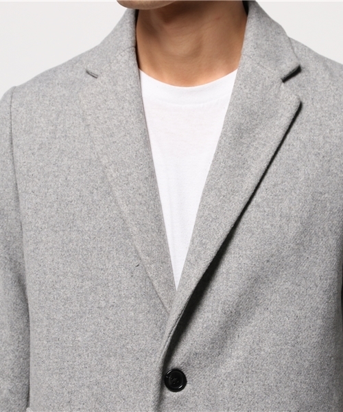 WEGO（ウィゴー）の「WEGO/メルトンチェスターコート（チェスターコート・メンズ・ブルー/グレー/ネイビー/キャメル/オフホワイト/ブラック/カーキ・MEDIUM/LARGE/SMALL）」の12枚目の写真