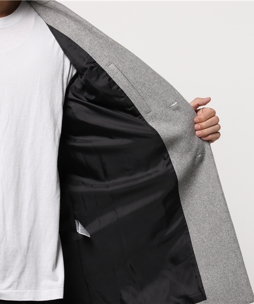 WEGO（ウィゴー）の「WEGO/メルトンチェスターコート（チェスターコート・メンズ・ブルー/グレー/ネイビー/キャメル/オフホワイト/ブラック/カーキ・MEDIUM/LARGE/SMALL）」の21枚目の写真