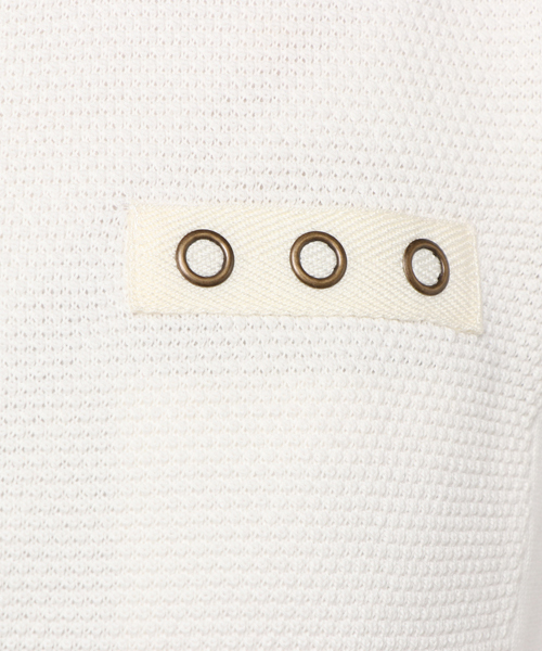 AVIREX（アヴィレックス）の「avirex/ アヴィレックス/ L-SLEEVELES CREWNECK KNIT/ スリーブレス クルーネック ニット ニットベスト（ニット/セーター・レディース・オフホワイト/オリーブ/レッド・FREE）」の11枚目の写真