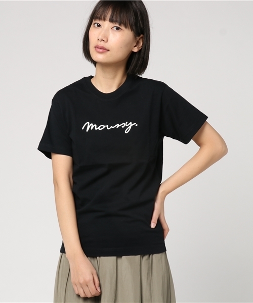 MOUSSY（マウジー）の「cursive moussy T（Tシャツ/カットソー・レディース・ホワイト/ブラック/ピンク・FREE）」の13枚目の写真