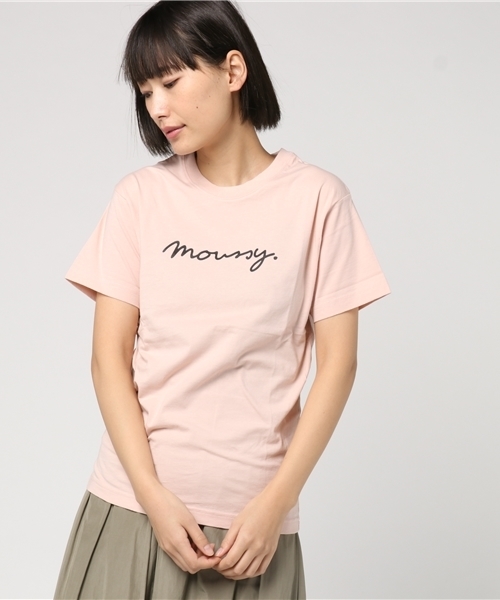 MOUSSY（マウジー）の「cursive moussy T（Tシャツ/カットソー・レディース・ホワイト/ブラック/ピンク・FREE）」の14枚目の写真