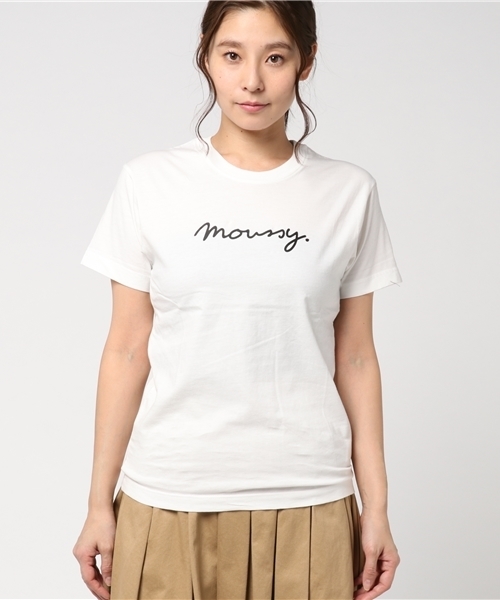 MOUSSY（マウジー）の「cursive moussy T（Tシャツ/カットソー・レディース・ホワイト/ブラック/ピンク・FREE）」の9枚目の写真