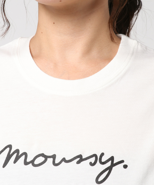 MOUSSY（マウジー）の「cursive moussy T（Tシャツ/カットソー・レディース・ホワイト/ブラック/ピンク・FREE）」の12枚目の写真