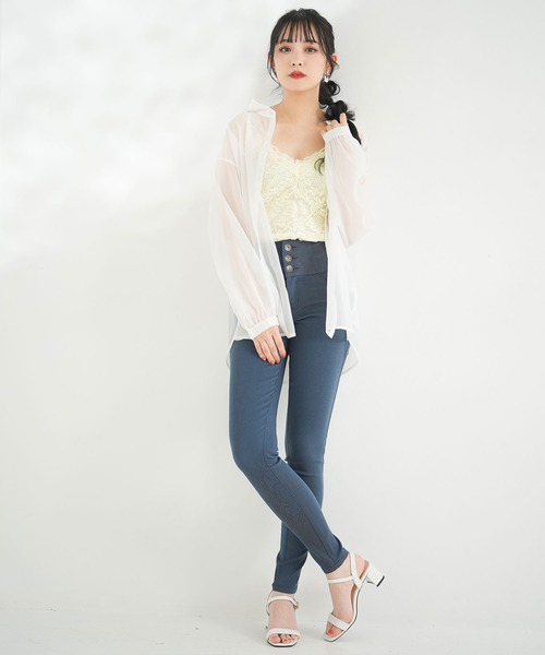 Newlyme（ニューリーミー）の「総レースキャミソール（キャミソール・レディース・アイボリー/ライトベージュ/ライトブラック/ピンク/ブルー/モカ・MEDIUM/LARGE/X-LARGE/SMALL/XX-LARGE）」の18枚目の写真