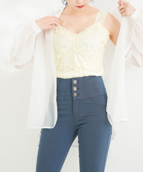 Newlyme（ニューリーミー）の「総レースキャミソール（キャミソール・レディース・アイボリー/ライトベージュ/ライトブラック/ピンク/ブルー/モカ・MEDIUM/LARGE/X-LARGE/SMALL/XX-LARGE）」の17枚目の写真