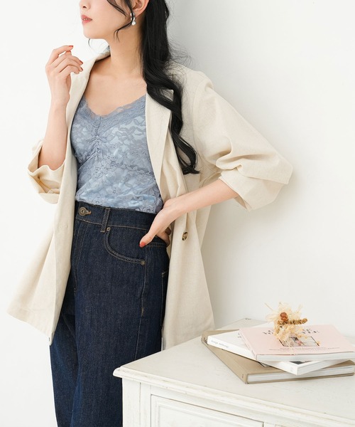 Newlyme（ニューリーミー）の「総レースキャミソール（キャミソール・レディース・アイボリー/ライトベージュ/ライトブラック/ピンク/ブルー/モカ・MEDIUM/LARGE/X-LARGE/SMALL/XX-LARGE）」の14枚目の写真