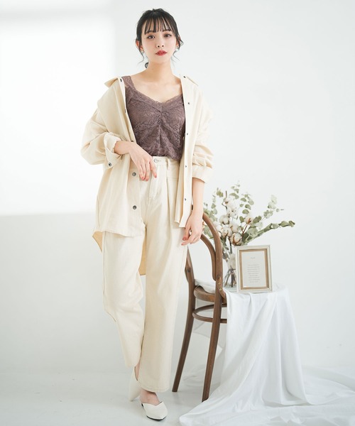 Newlyme（ニューリーミー）の「総レースキャミソール（キャミソール・レディース・アイボリー/ライトベージュ/ライトブラック/ピンク/ブルー/モカ・MEDIUM/LARGE/X-LARGE/SMALL/XX-LARGE）」の12枚目の写真