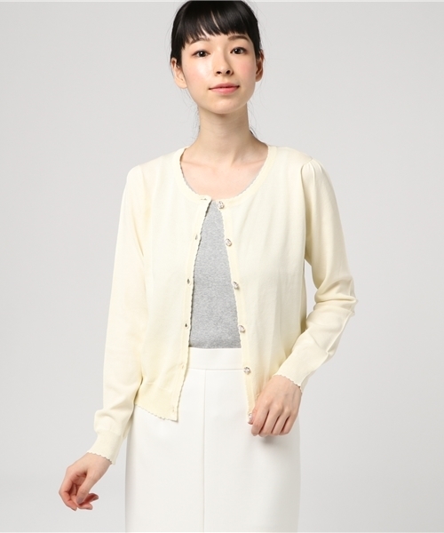 LODISPOTTO(ロディスポット)の「長袖シンプルカーディガン(カーディガン/ボレロ・レディース・ブラック/ベビーピンク/ライトブルー/ホワイト/レッド/ネイビー/クリーム・MEDIUM)」の4枚目の写真