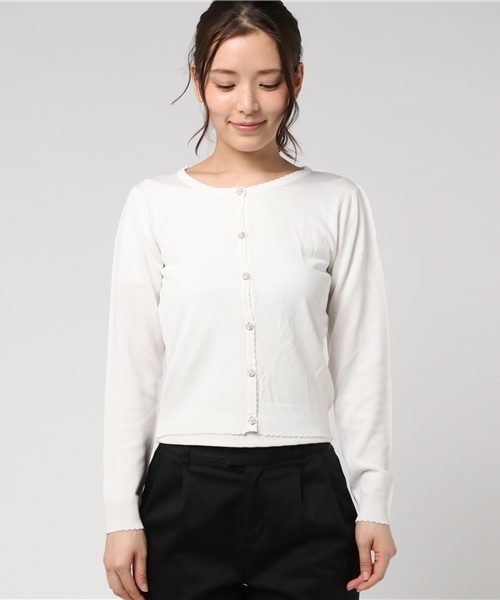 LODISPOTTO(ロディスポット)の「長袖シンプルカーディガン(カーディガン/ボレロ・レディース・ブラック/ベビーピンク/ライトブルー/ホワイト/レッド/ネイビー/クリーム・MEDIUM)」の8枚目の写真