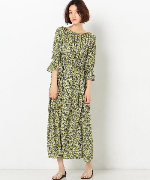 Another Edition(アナザーエディション)の「フラワープリントワンピース ◆(ワンピース・レディース・イエロー/ライラック・FREE)」の9枚目の写真