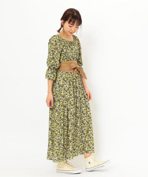 Another Edition(アナザーエディション)の「フラワープリントワンピース ◆(ワンピース・レディース・イエロー/ライラック・FREE)」の17枚目の写真