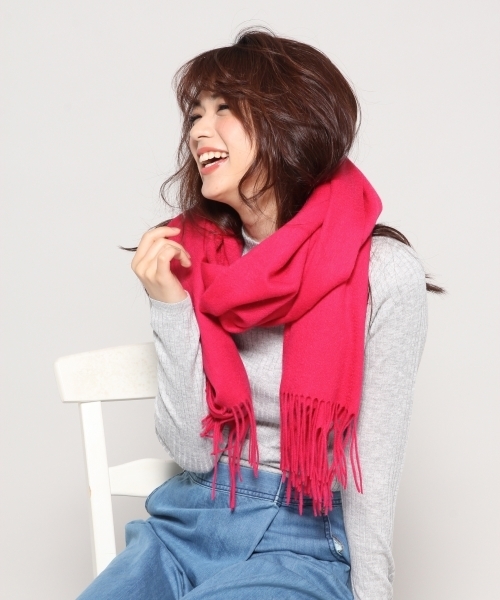 BLISS POINT（ブリスポイント）の「AWカシミヤコンストール/767765（ストール/ショール・レディース・ベージュ/ピンク/オフホワイト/チャコールグレー/ブルー/サーモンピンク/イエロー/その他2/その他3/その他5/その他4/その他1/その他6/ライトブルー/オレンジ/パープル・ONE SIZE）」の9枚目の写真