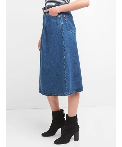 GAP(ギャップ)の「Gap ハイライズ Aライン デニムスカート(デニムスカート・レディース・インディゴブルー・26inch/28inch/24inch/25inch/27inch)」の2枚目の写真