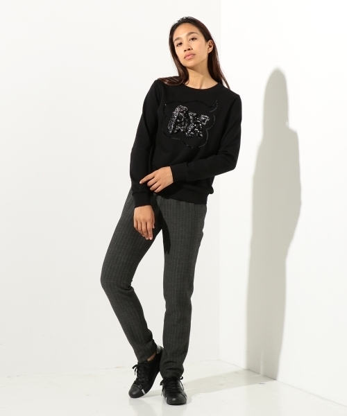 ARMANI EXCHANGE（アルマーニエクスチェンジ）の「【AXアルマーニ エクスチェンジ】スパンコールロゴ スウェット（スウェット・レディース・ホワイト/ブラック・SMALL/MEDIUM/X-SMALL/LARGE）」の3枚目の写真