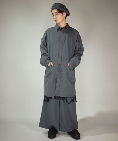 rovtski(ロフトスキー)の「rovtski 【セットアップアイテム】ドロップショルダーオーバーサイズロングシャツ/7S17072401(シャツ/ブラウス・メンズ・グレー/ブラック・FREE)」の15枚目の写真