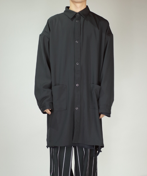 rovtski(ロフトスキー)の「rovtski 【セットアップアイテム】ドロップショルダーオーバーサイズロングシャツ/7S17072401(シャツ/ブラウス・メンズ・グレー/ブラック・FREE)」の12枚目の写真