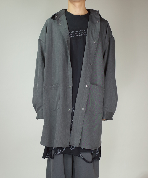 rovtski(ロフトスキー)の「rovtski 【セットアップアイテム】ドロップショルダーオーバーサイズロングシャツ/7S17072401(シャツ/ブラウス・メンズ・グレー/ブラック・FREE)」の9枚目の写真