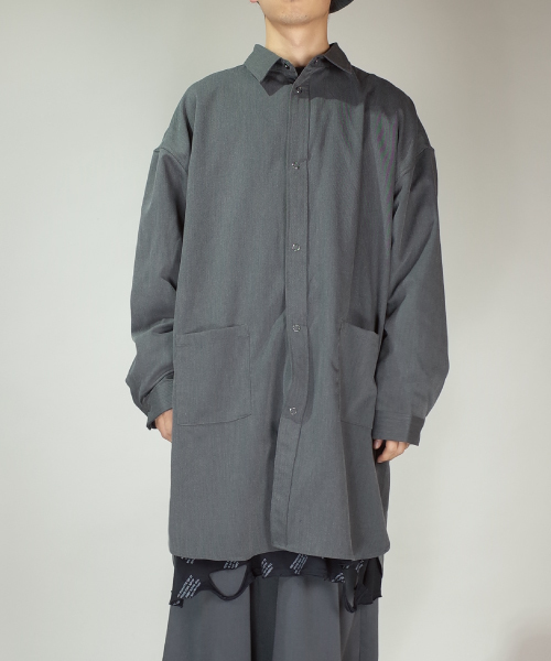 rovtski(ロフトスキー)の「rovtski 【セットアップアイテム】ドロップショルダーオーバーサイズロングシャツ/7S17072401(シャツ/ブラウス・メンズ・グレー/ブラック・FREE)」の6枚目の写真