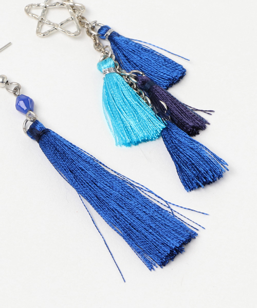 チャイハネ（チャイハネ）の「【チャイハネ】チロルアシンメトリーピアス（ピアス（両耳用）・レディース・ピンク/グリーン/ブルー・FREE）」の5枚目の写真