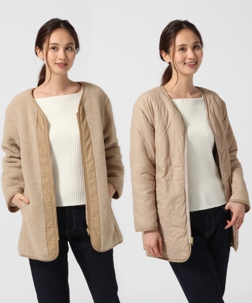 GLOBAL WORK（グローバルワーク）の「リバーシブルボアブルゾン/759643（ブルゾン・レディース・ホワイト/グレー/ベージュ・MEDIUM/LARGE）」の3枚目の写真