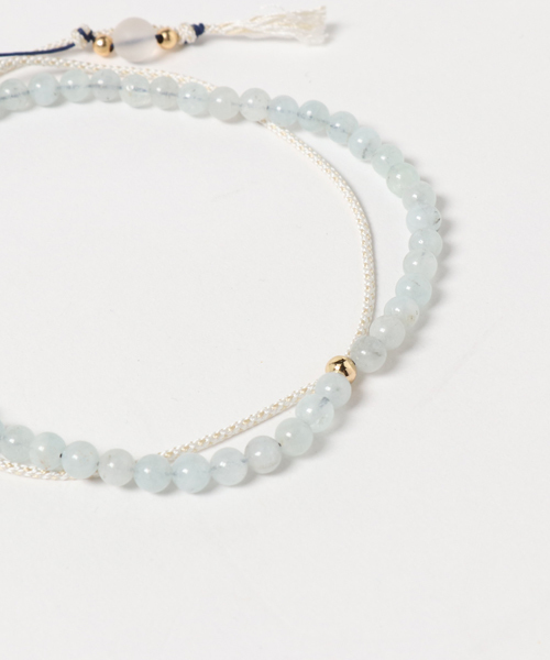 岩座 IWAKURA（イワクラ）の「【岩座】産石絹紐アンクレット 3月 アクアマリン（アンクレット・レディース・アクア・FREE）」の2枚目の写真