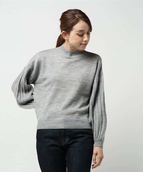 FREE'S MART（フリーズマート）の「袖ケーブルハイネックニット（ニット/セーター・レディース・ベージュ/グレー/イエロー・FREE）」の9枚目の写真