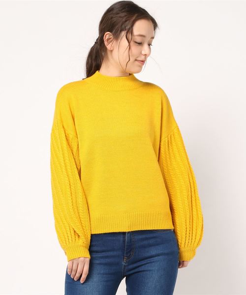 FREE'S MART（フリーズマート）の「袖ケーブルハイネックニット（ニット/セーター・レディース・ベージュ/グレー/イエロー・FREE）」の10枚目の写真