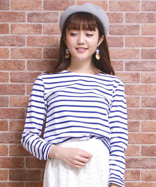 N.(N. Natural Beauty Basic)(エヌエヌナチュラルビューティーベーシック)の「◆度詰めボーダーカットソー(Tシャツ/カットソー・レディース・ホワイト系その他/グリーン系その他/ネイビー/ホワイト系その他2・MEDIUM)」の3枚目の写真