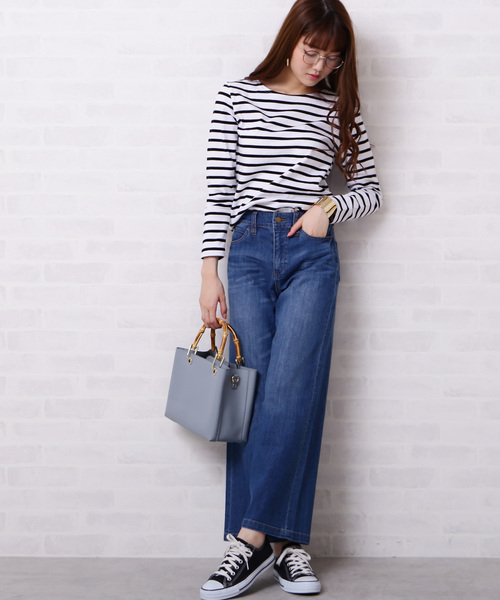 N.(N. Natural Beauty Basic)(エヌエヌナチュラルビューティーベーシック)の「◆度詰めボーダーカットソー(Tシャツ/カットソー・レディース・ホワイト系その他/グリーン系その他/ネイビー/ホワイト系その他2・MEDIUM)」の6枚目の写真