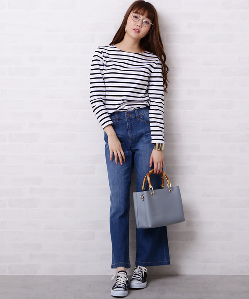 N.(N. Natural Beauty Basic)(エヌエヌナチュラルビューティーベーシック)の「◆度詰めボーダーカットソー(Tシャツ/カットソー・レディース・ホワイト系その他/グリーン系その他/ネイビー/ホワイト系その他2・MEDIUM)」の7枚目の写真