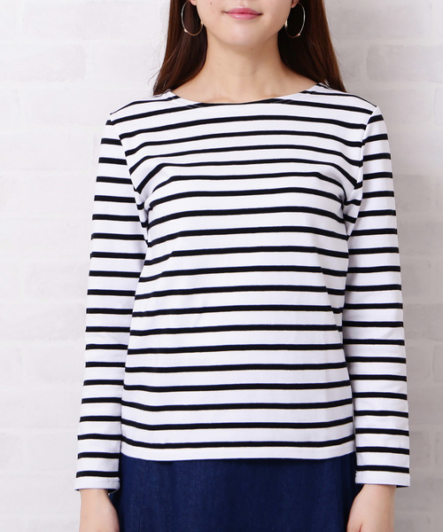 N.(N. Natural Beauty Basic)(エヌエヌナチュラルビューティーベーシック)の「◆度詰めボーダーカットソー(Tシャツ/カットソー・レディース・ホワイト系その他/グリーン系その他/ネイビー/ホワイト系その他2・MEDIUM)」の8枚目の写真