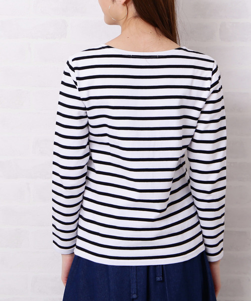 N.(N. Natural Beauty Basic)(エヌエヌナチュラルビューティーベーシック)の「◆度詰めボーダーカットソー(Tシャツ/カットソー・レディース・ホワイト系その他/グリーン系その他/ネイビー/ホワイト系その他2・MEDIUM)」の10枚目の写真