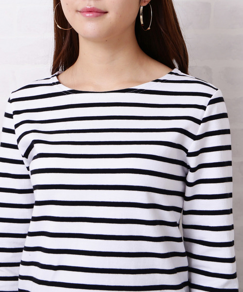N.(N. Natural Beauty Basic)(エヌエヌナチュラルビューティーベーシック)の「◆度詰めボーダーカットソー(Tシャツ/カットソー・レディース・ホワイト系その他/グリーン系その他/ネイビー/ホワイト系その他2・MEDIUM)」の12枚目の写真