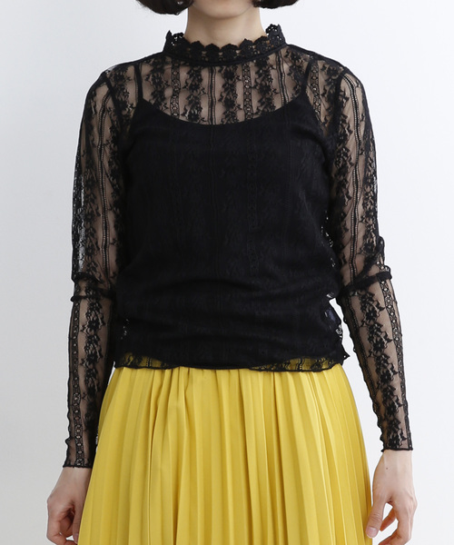MERLOT（メルロー）の「シースルー総レースブラウス1195（シャツ/ブラウス・レディース・ブラック/ホワイト・FREE）」の5枚目の写真