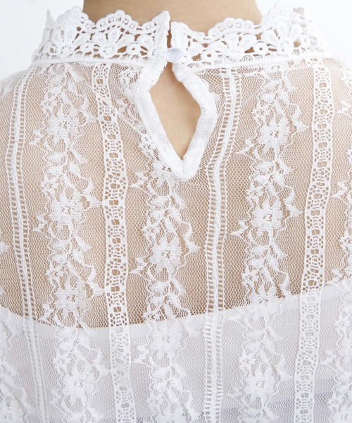 MERLOT（メルロー）の「シースルー総レースブラウス1195（シャツ/ブラウス・レディース・ブラック/ホワイト・FREE）」の9枚目の写真