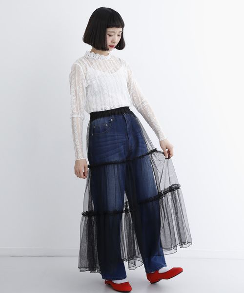 MERLOT（メルロー）の「シースルー総レースブラウス1195（シャツ/ブラウス・レディース・ブラック/ホワイト・FREE）」の16枚目の写真