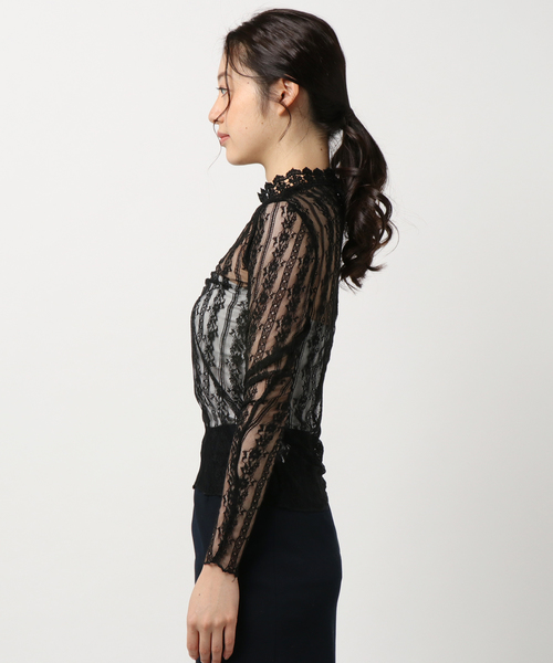 MERLOT（メルロー）の「シースルー総レースブラウス1195（シャツ/ブラウス・レディース・ブラック/ホワイト・FREE）」の3枚目の写真