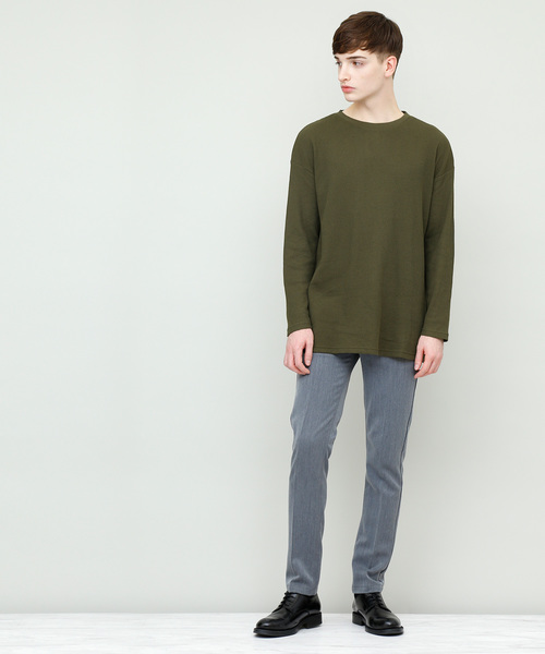 EMMA CLOTHES(エマクローズ)の「コットンワッフルビッグシルエットカットソー(Tシャツ/カットソー・メンズ・ネイビー/ブラック/ブラウン系その他/アイボリー/グレー/ベージュ/チャコール/カーキ・FREE)」の21枚目の写真